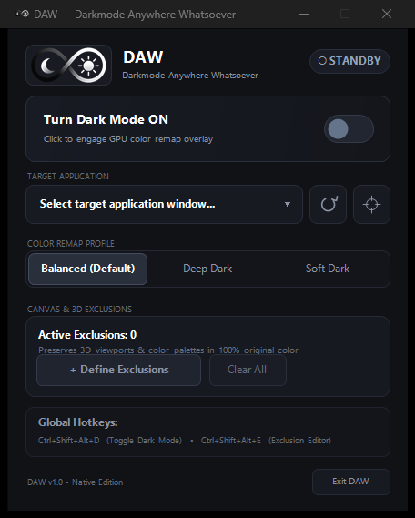 DAW (Darkmode Anywhere Whatsoever)
